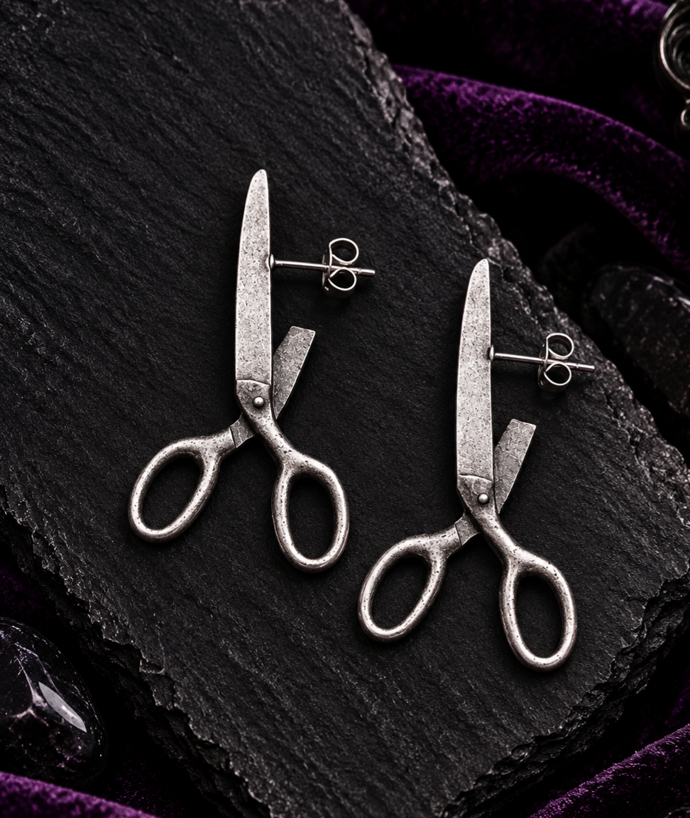 Cut in Shadow Scissor Earrings