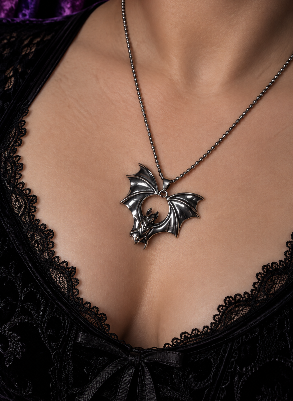 Midnight Flight Bat Necklace