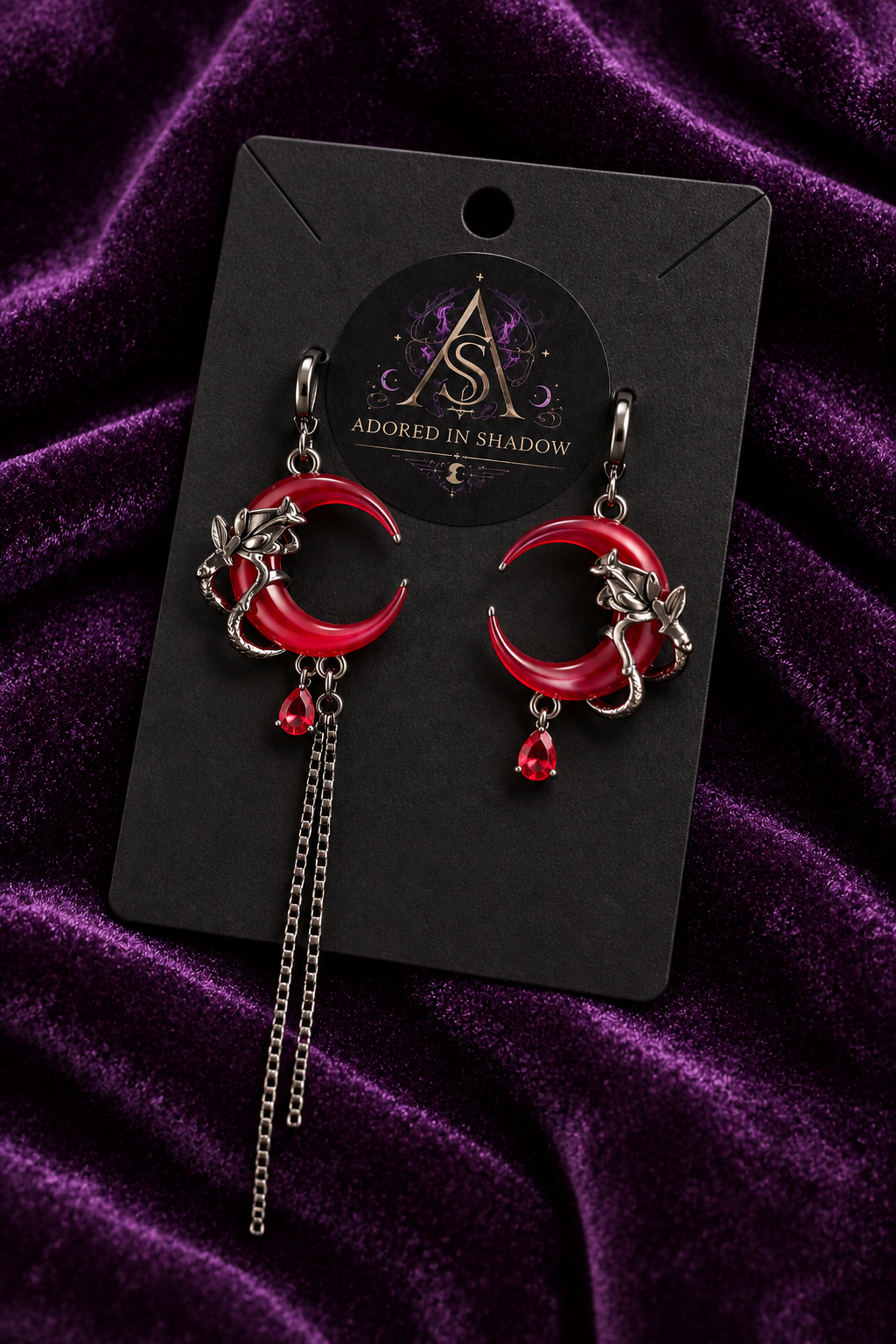 Blood Moon mismatched earrings