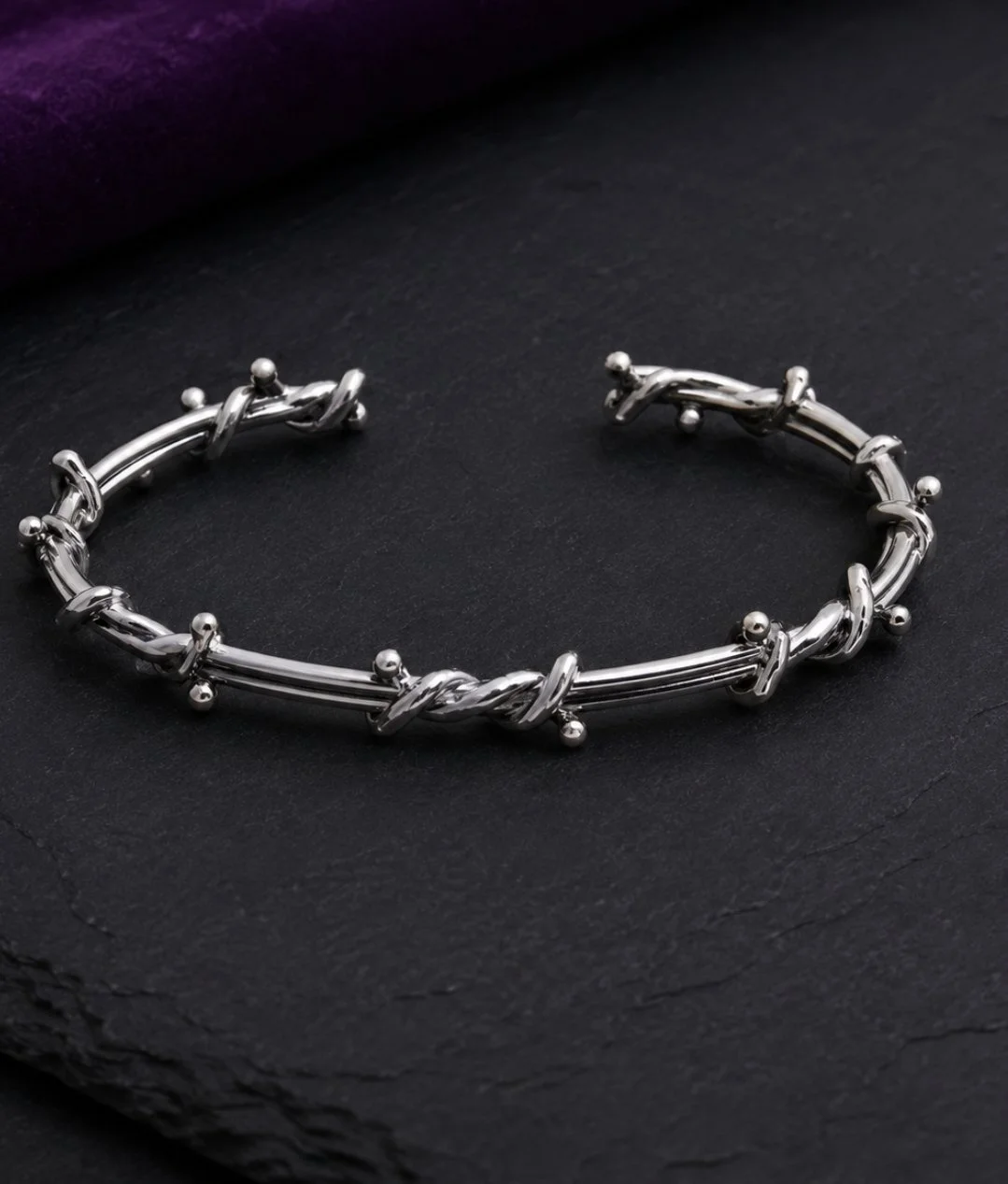 Bound in Thorns Silver Bracelet