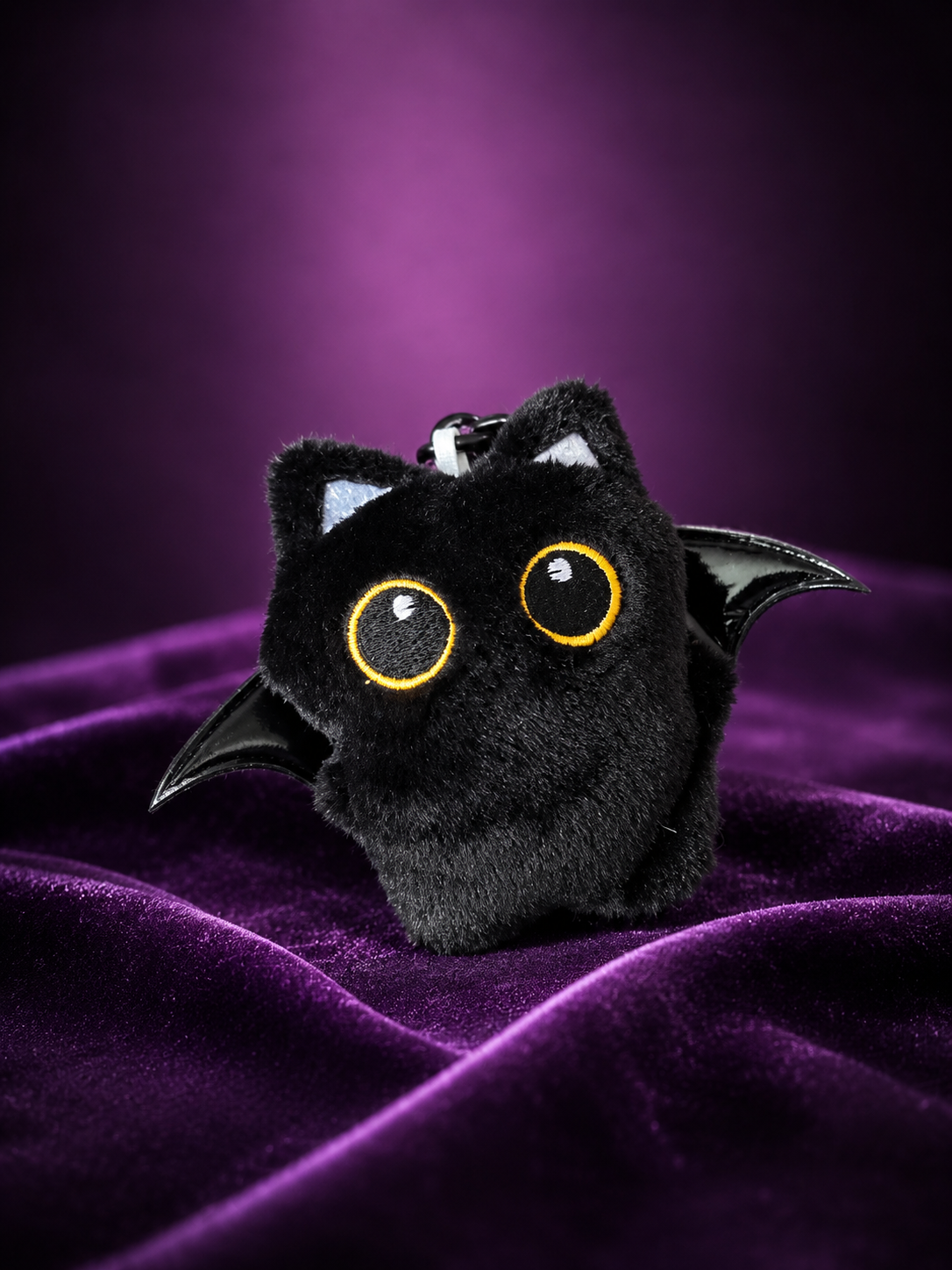 Black Cat Bat Plush Keyring