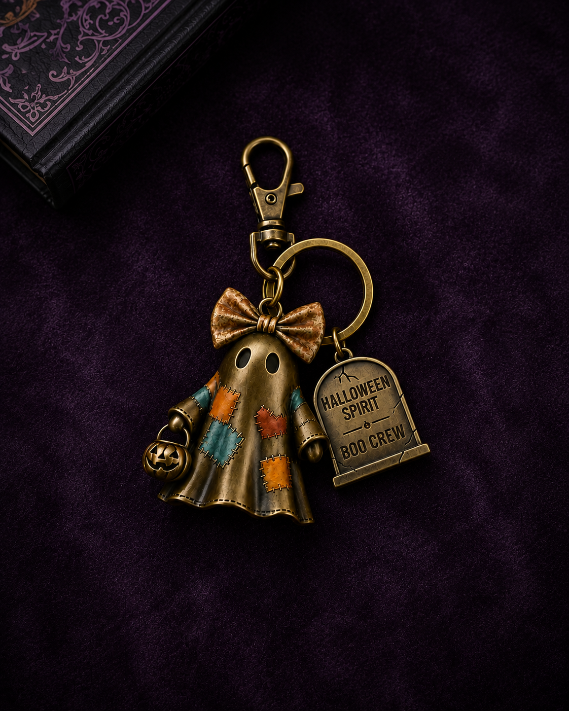 Boo Crew Patchwork Ghost Keyring