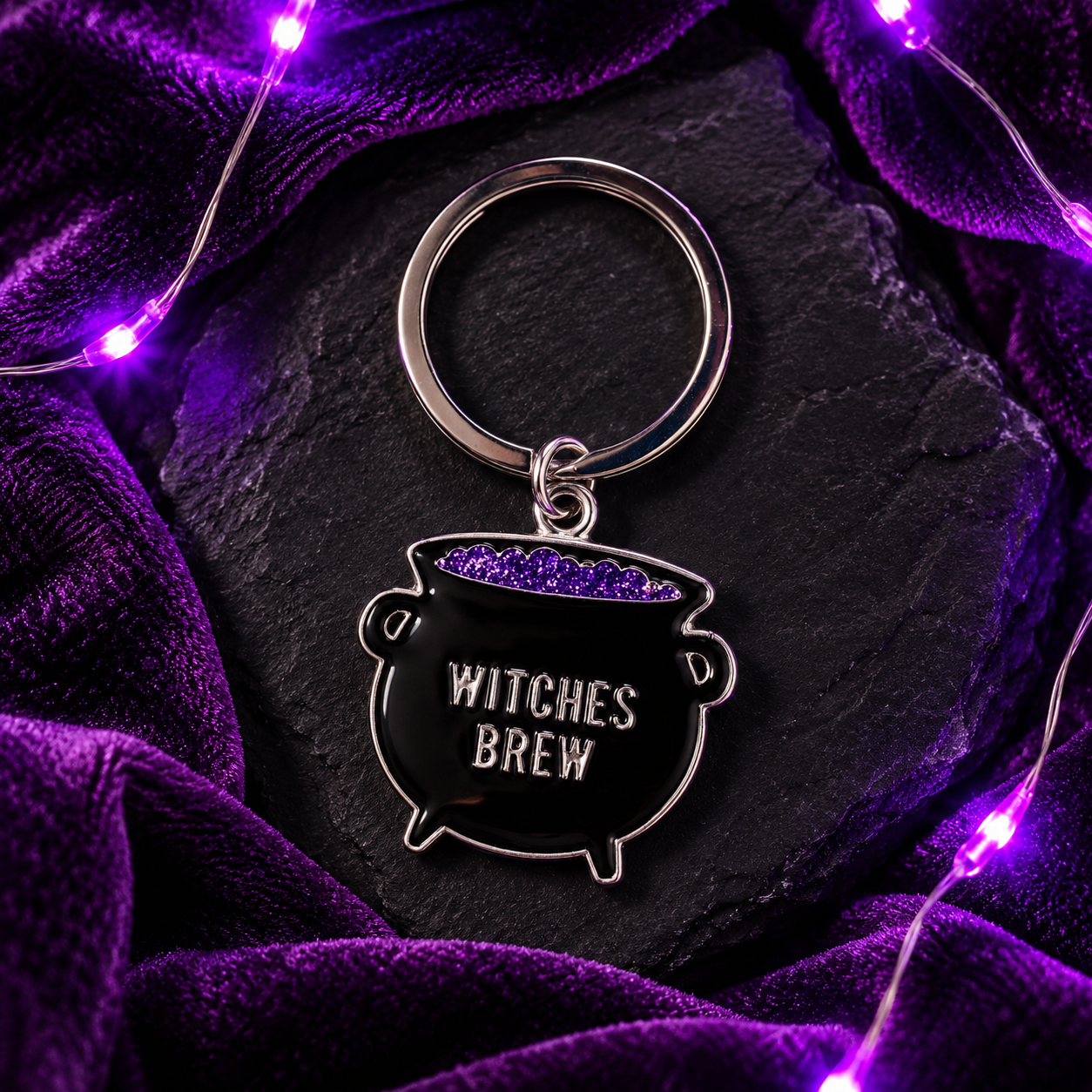 Witches Brew cauldron keyring