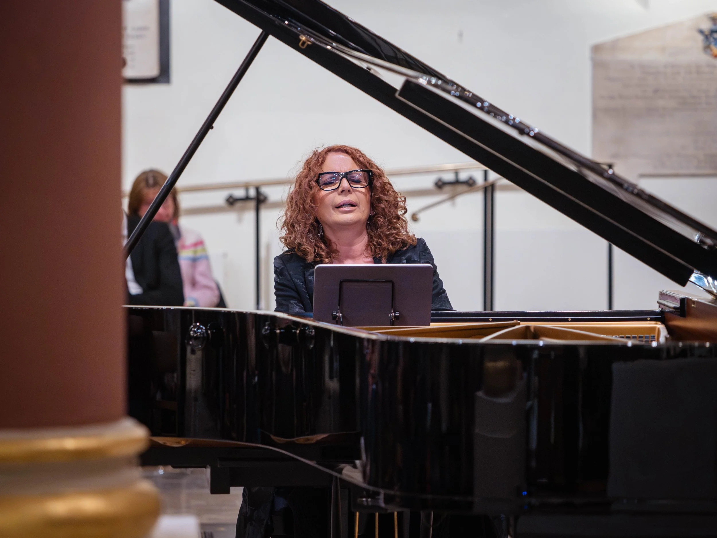 Concert pianist, conductor, composer and Head of Piano at the Royal Academy of Music, Joanna MacGregor, playing the Steinway Model D in St Mary's.