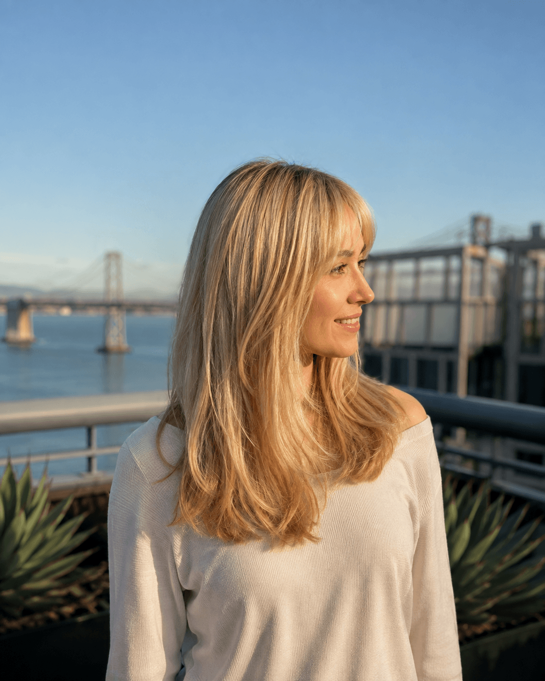 Dimensional blonde highlights by Olena, blonde specialist in San Francisco and San Jose.