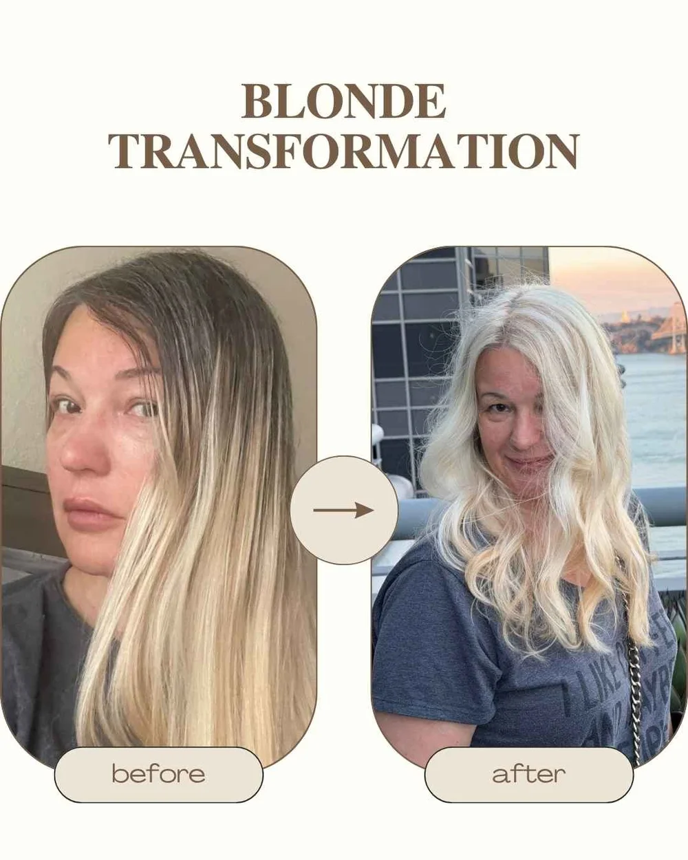 Dimensional blonde color work by Olena