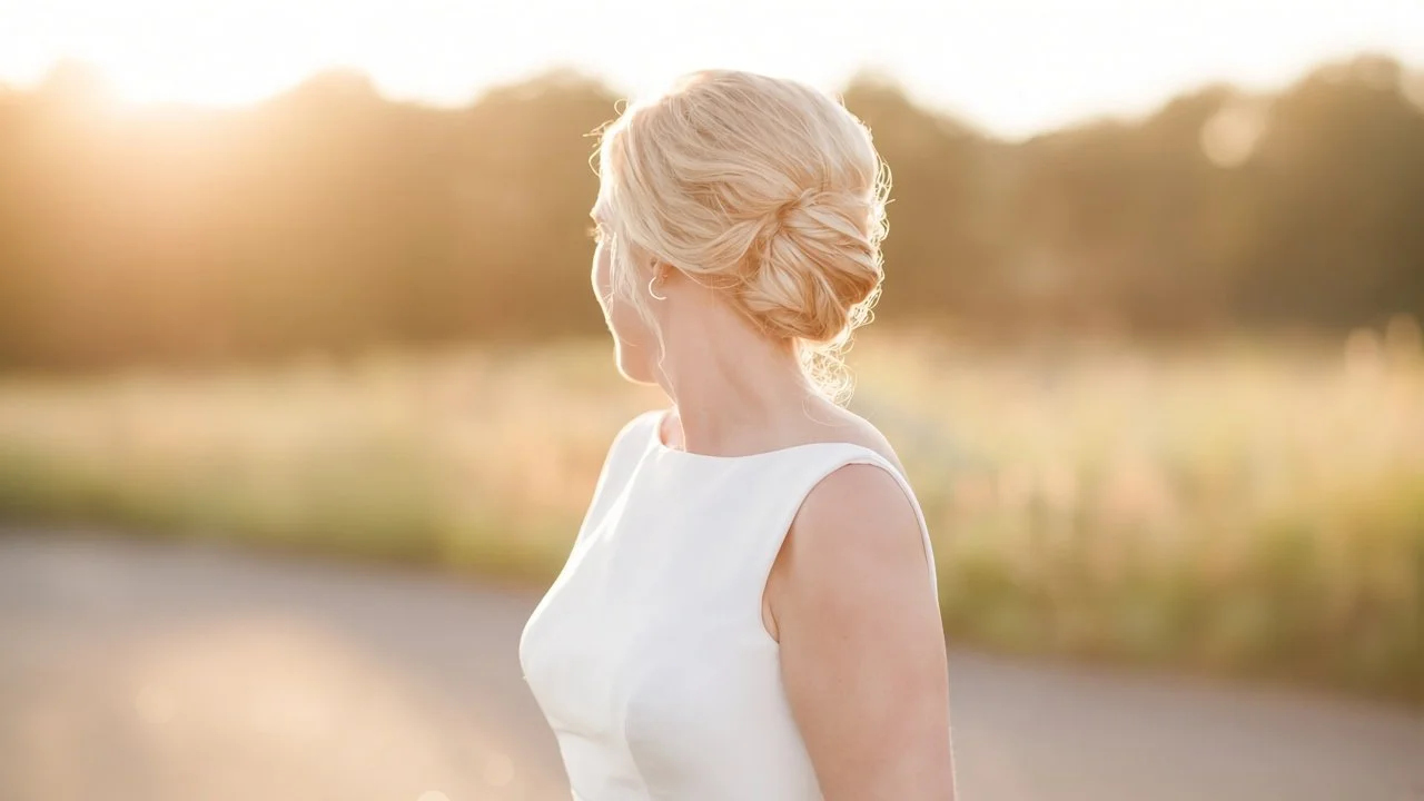 Textured bridal updo for a Newport, Rhode Island wedding