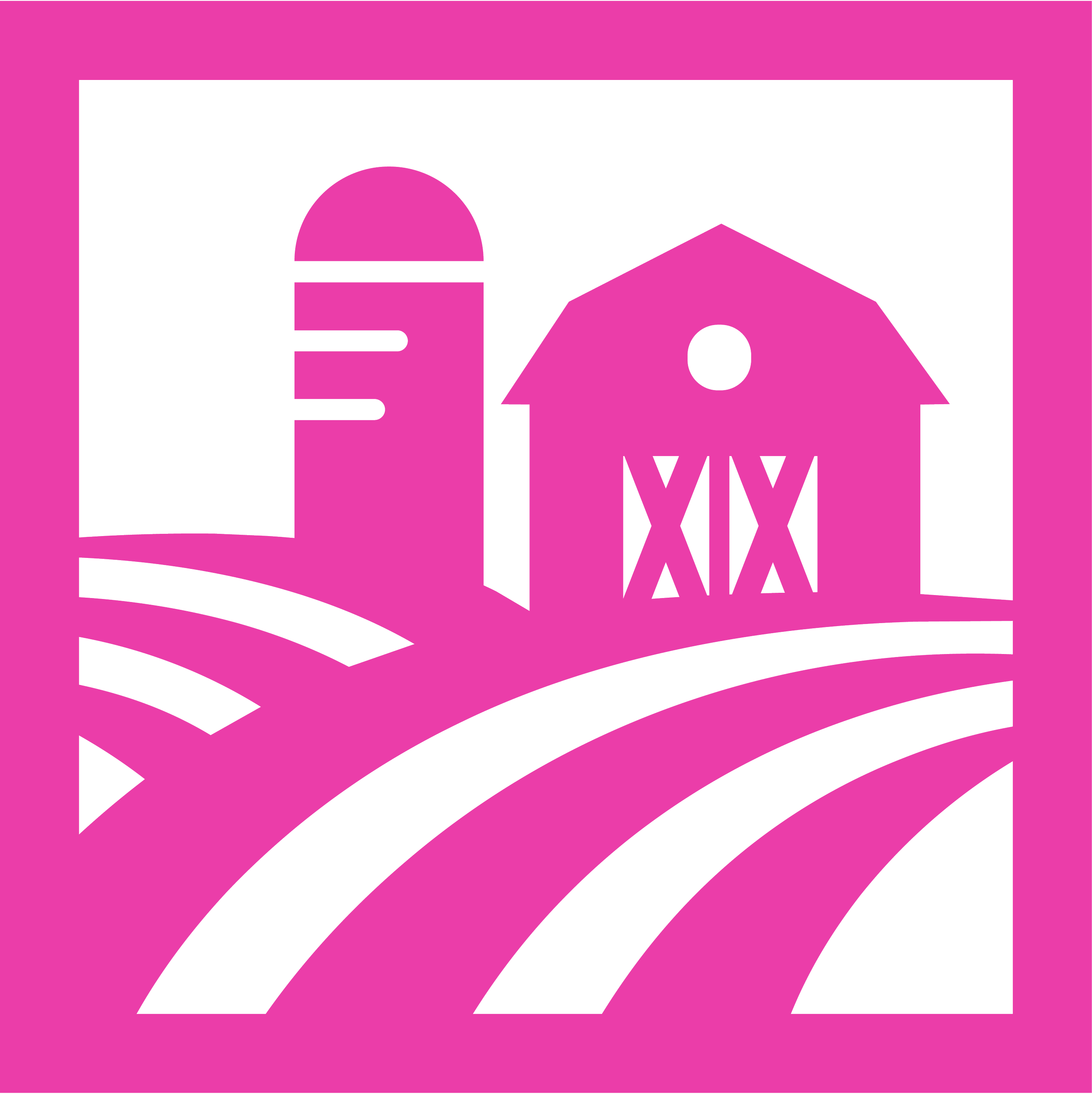 Pink stylized barn