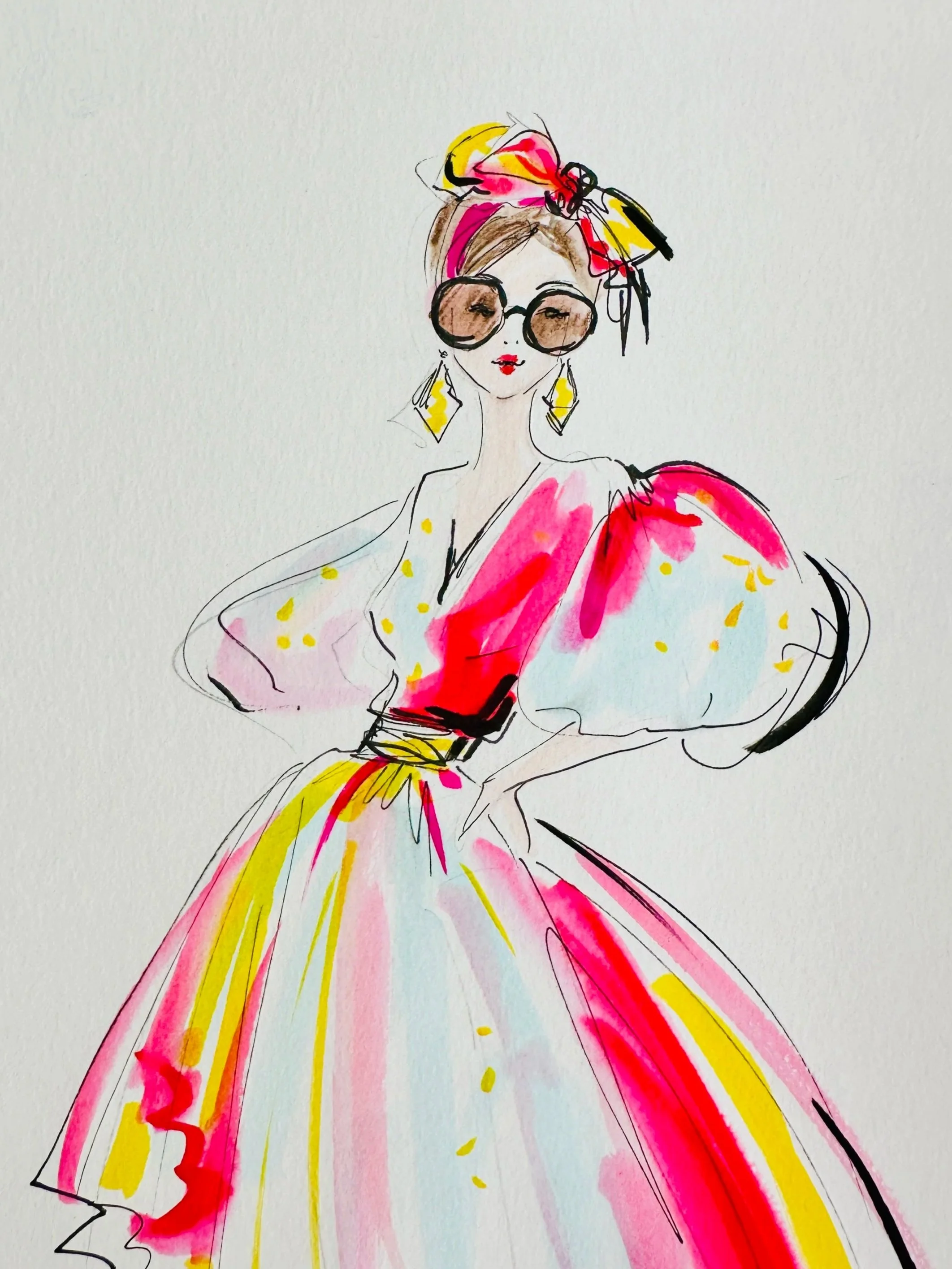 Fashion Sketch Event Illustration Live Zeichnen Detail Portrait 
