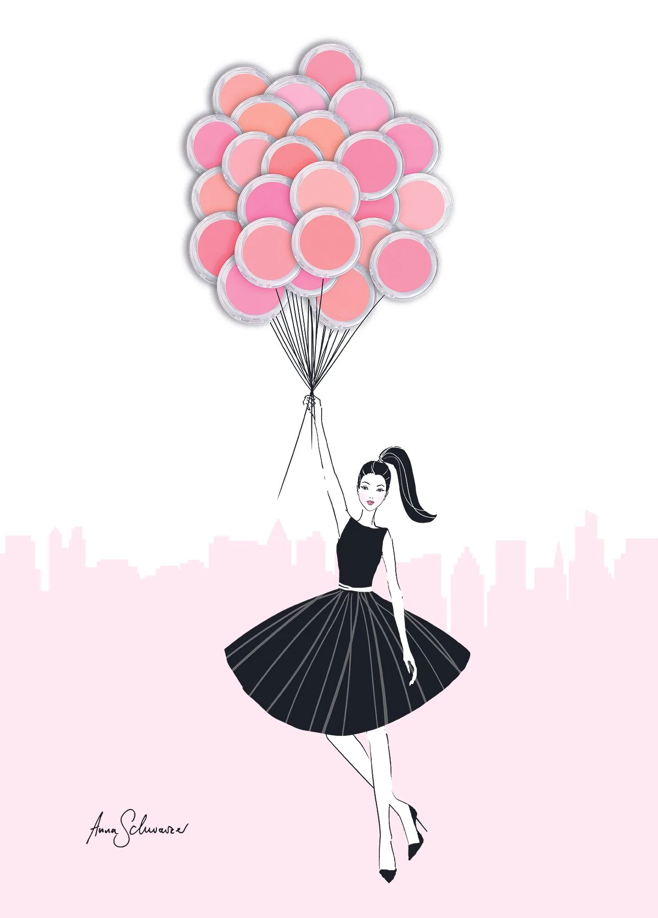 Cosmetics Packaging & Character Concept | Blush Ballons Fashion Girl