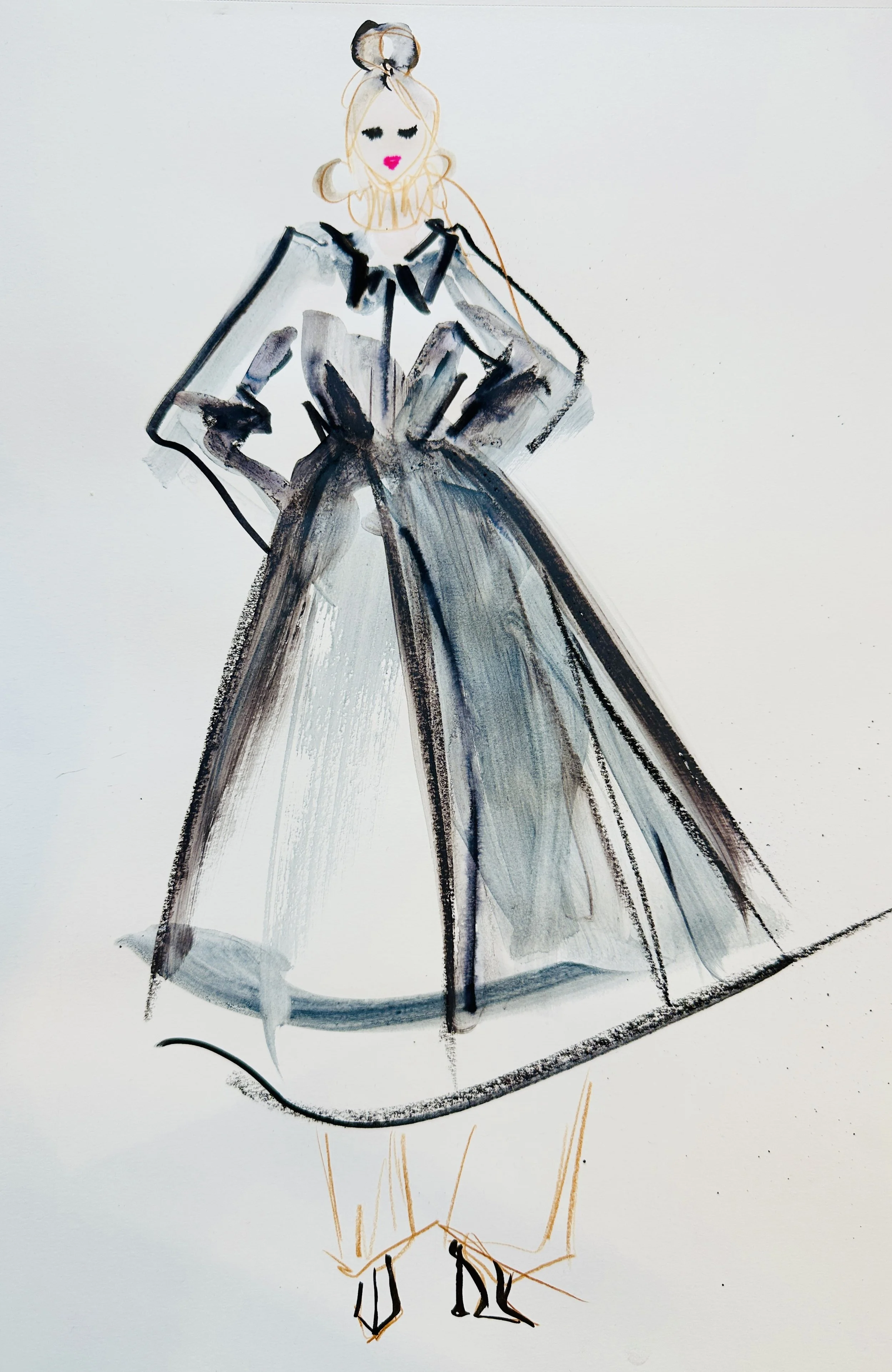 Live Event Fashion Sketch Example DIN A3