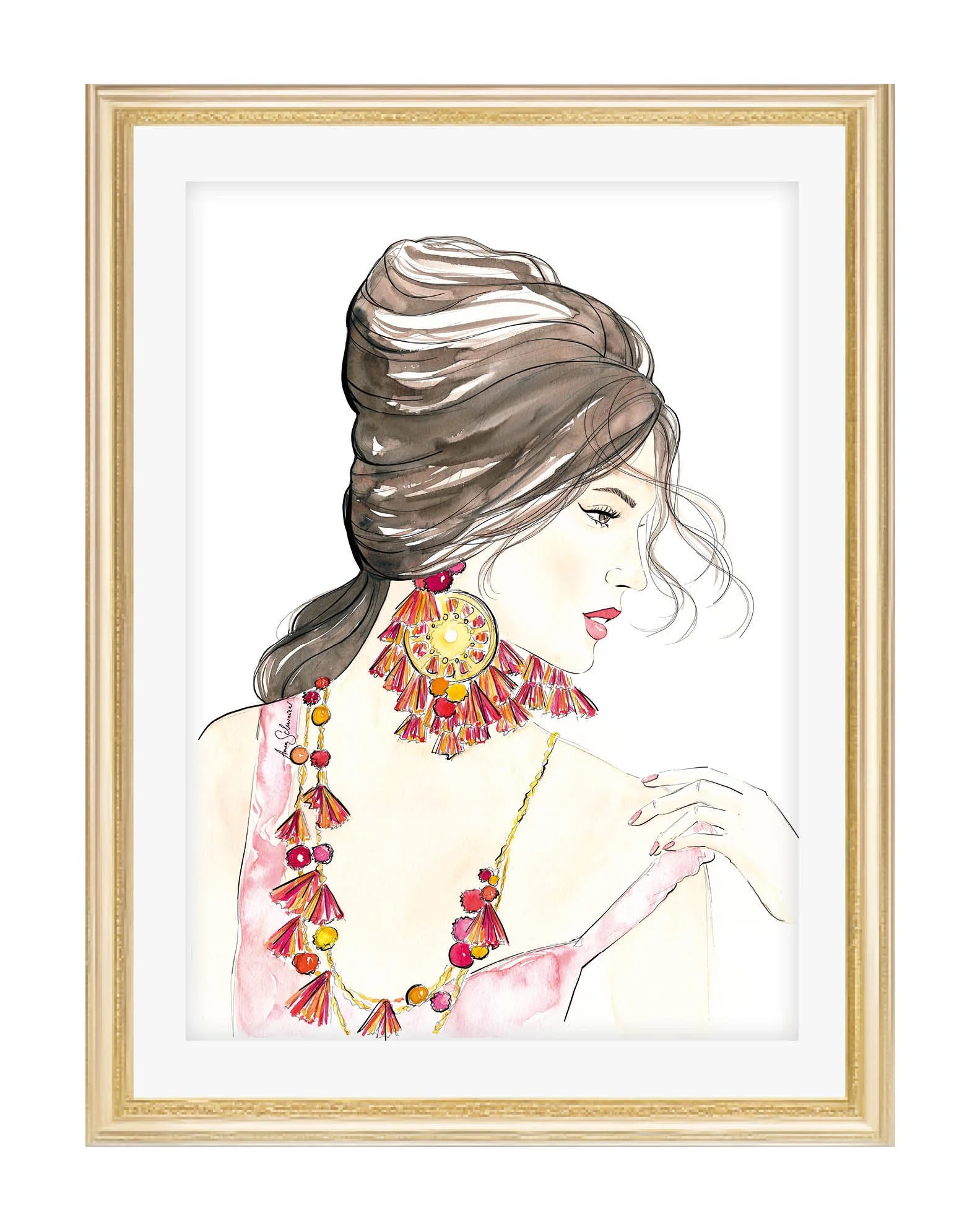 Red Earrings | Art Print by Anna Schwarzer