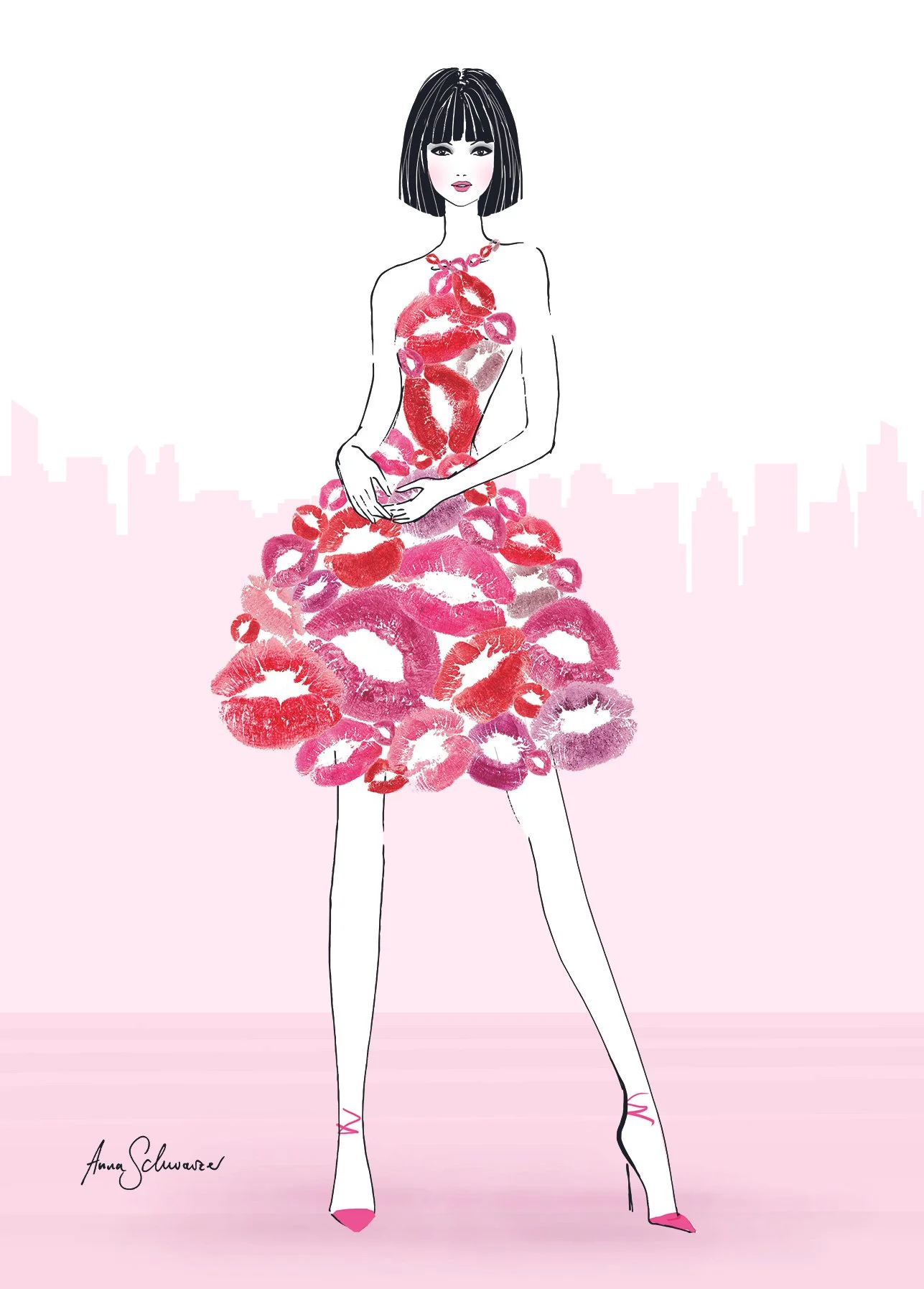 Cosmetics Packaging & Character Concept | Kiss Dress Fashion Girl