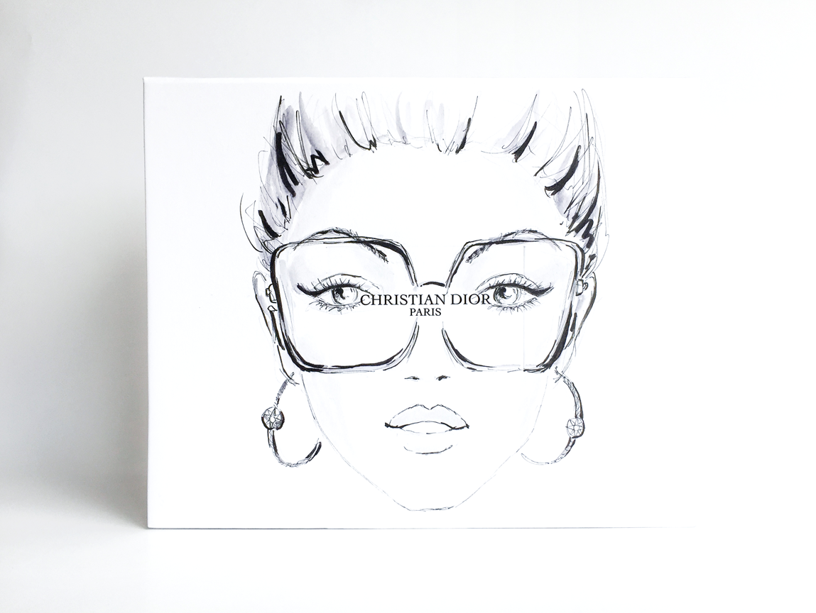 Fashion illustrations by Anna Schwarzer for Dior Fragrance Packagings. 