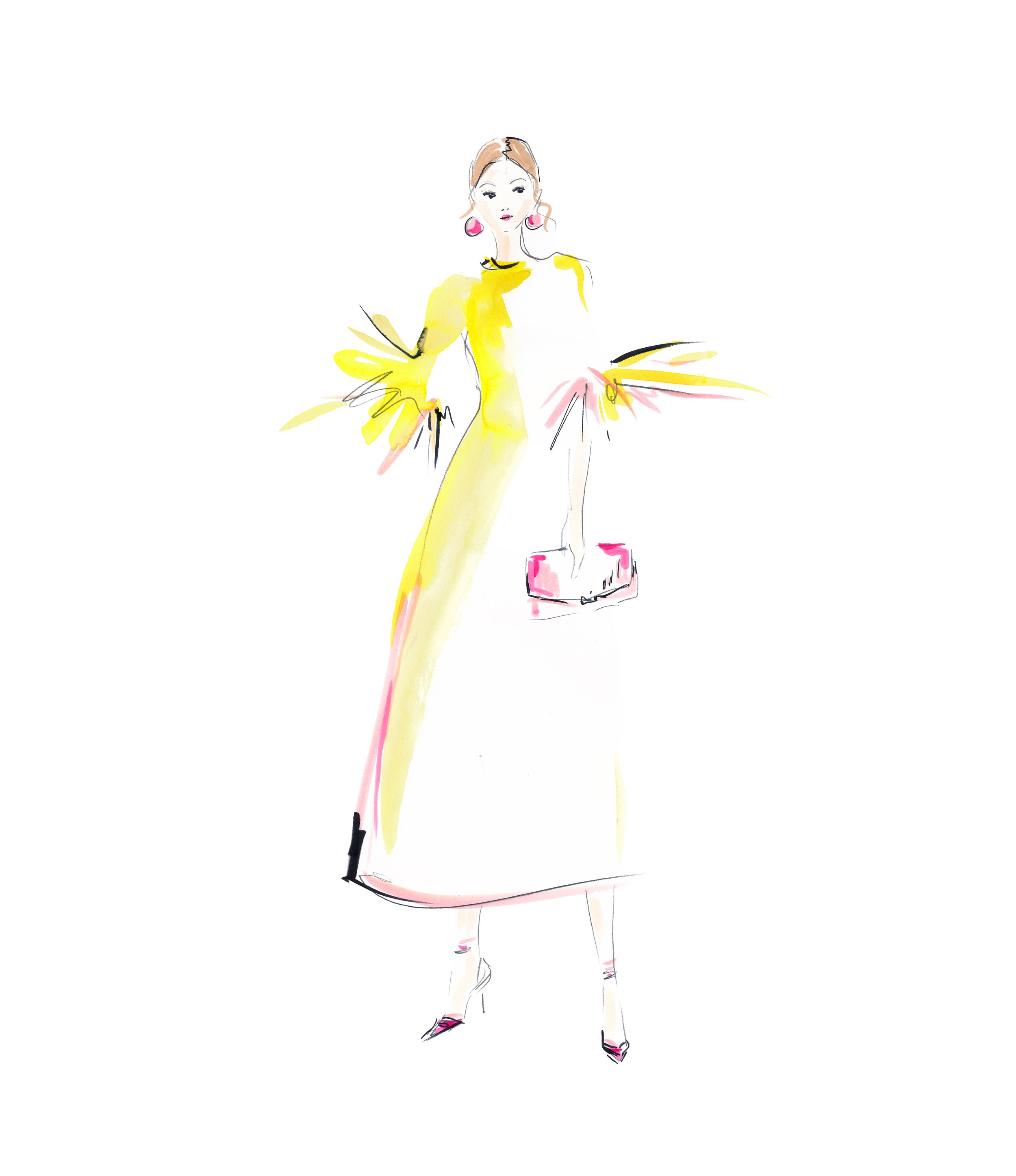 Fashion Sketch Illustration Live Event by Anna Schwarzer 