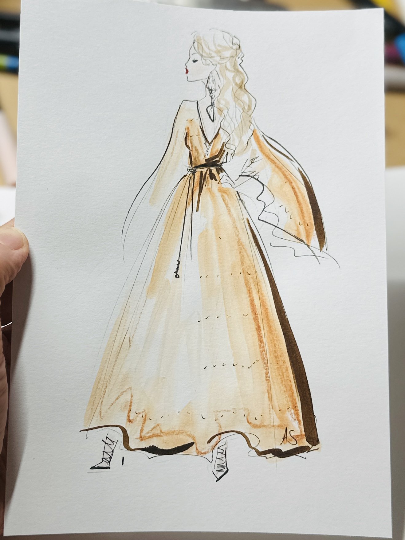 Brown Dress Live Event Zeichnen by Anna Schwarzer  