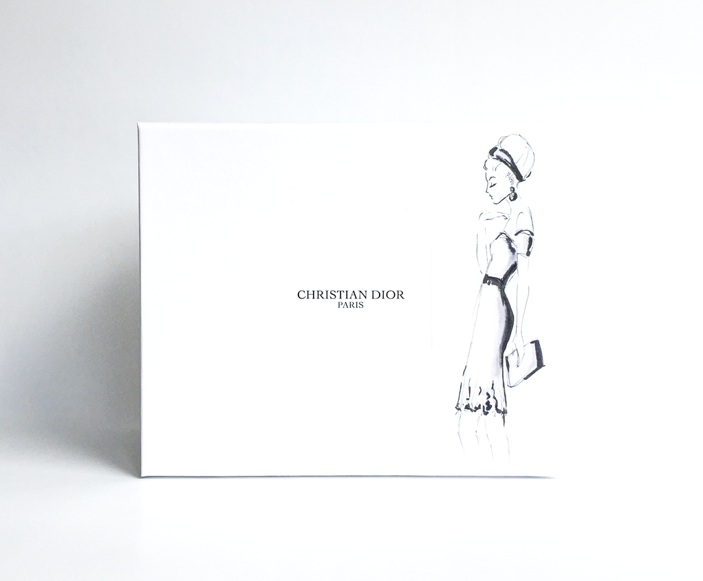 Fashion illustration with a unique Dior Runway Look – drawn by Anna Schwarzer for Maison Dior.
