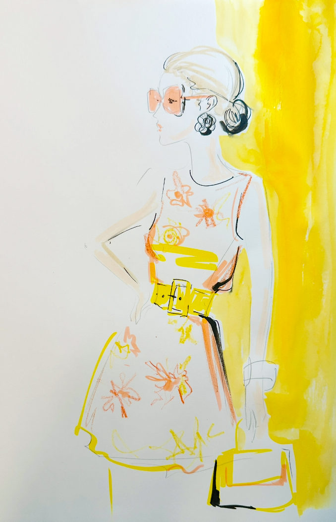 Illustrated woman, Fashion Sketch Event by Anna Schwarzer 