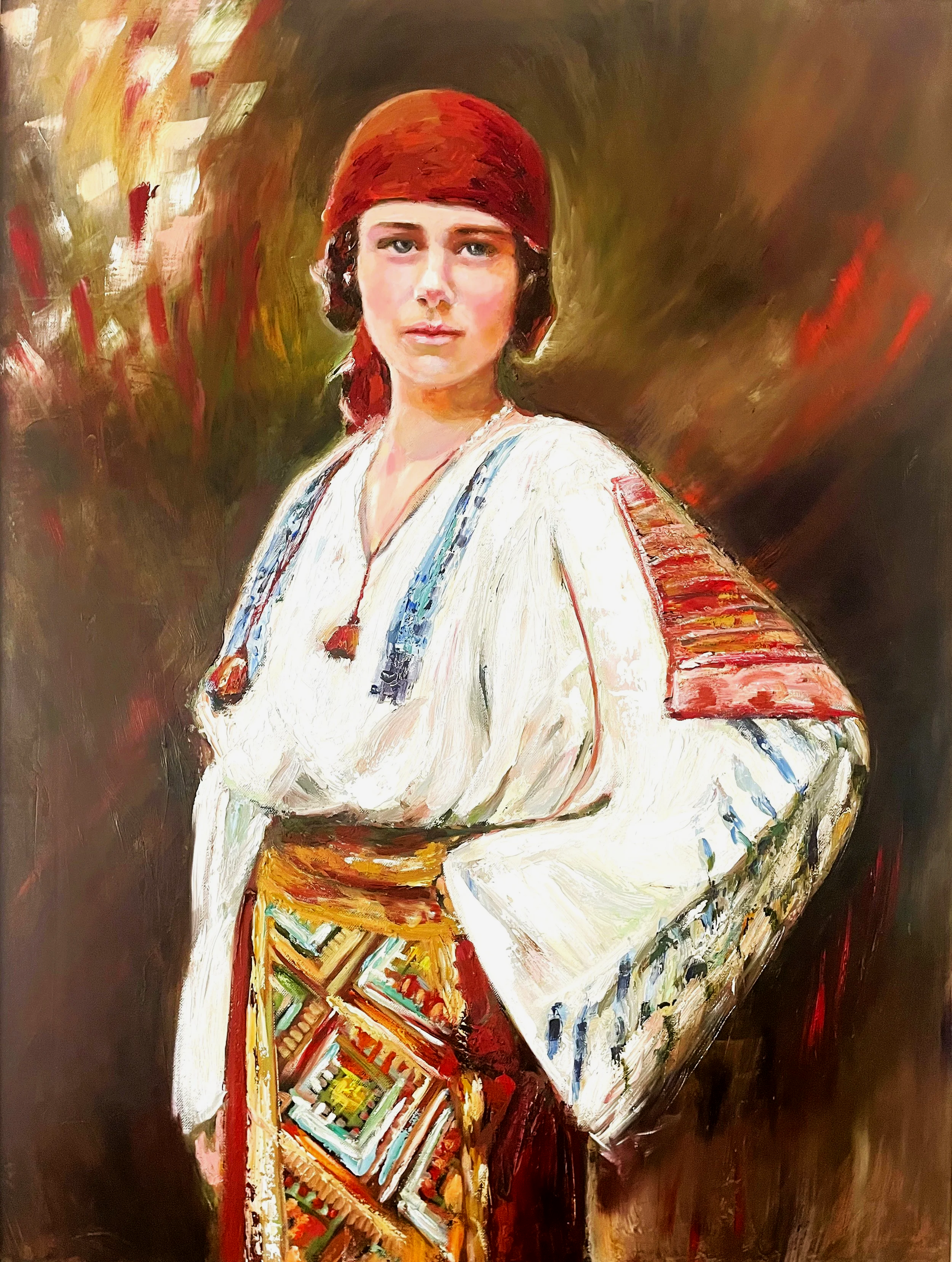 1.3: Princess Ileana of Romania; Oil on Canvas; framed; 80 x 60 cm