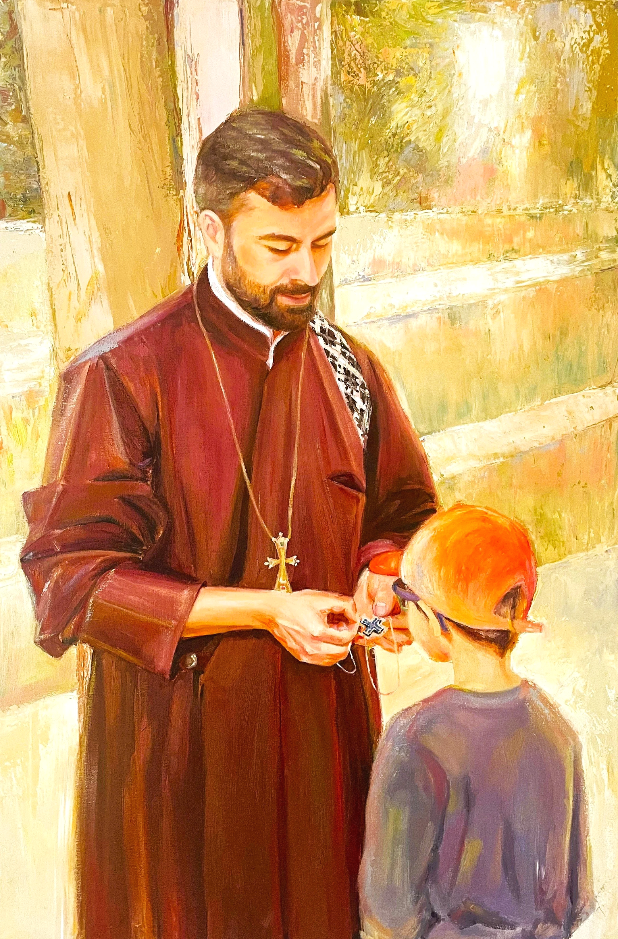 1.4: In Memory of Father Vlad; Oil on Canvas; framed; 90 x 60 cm