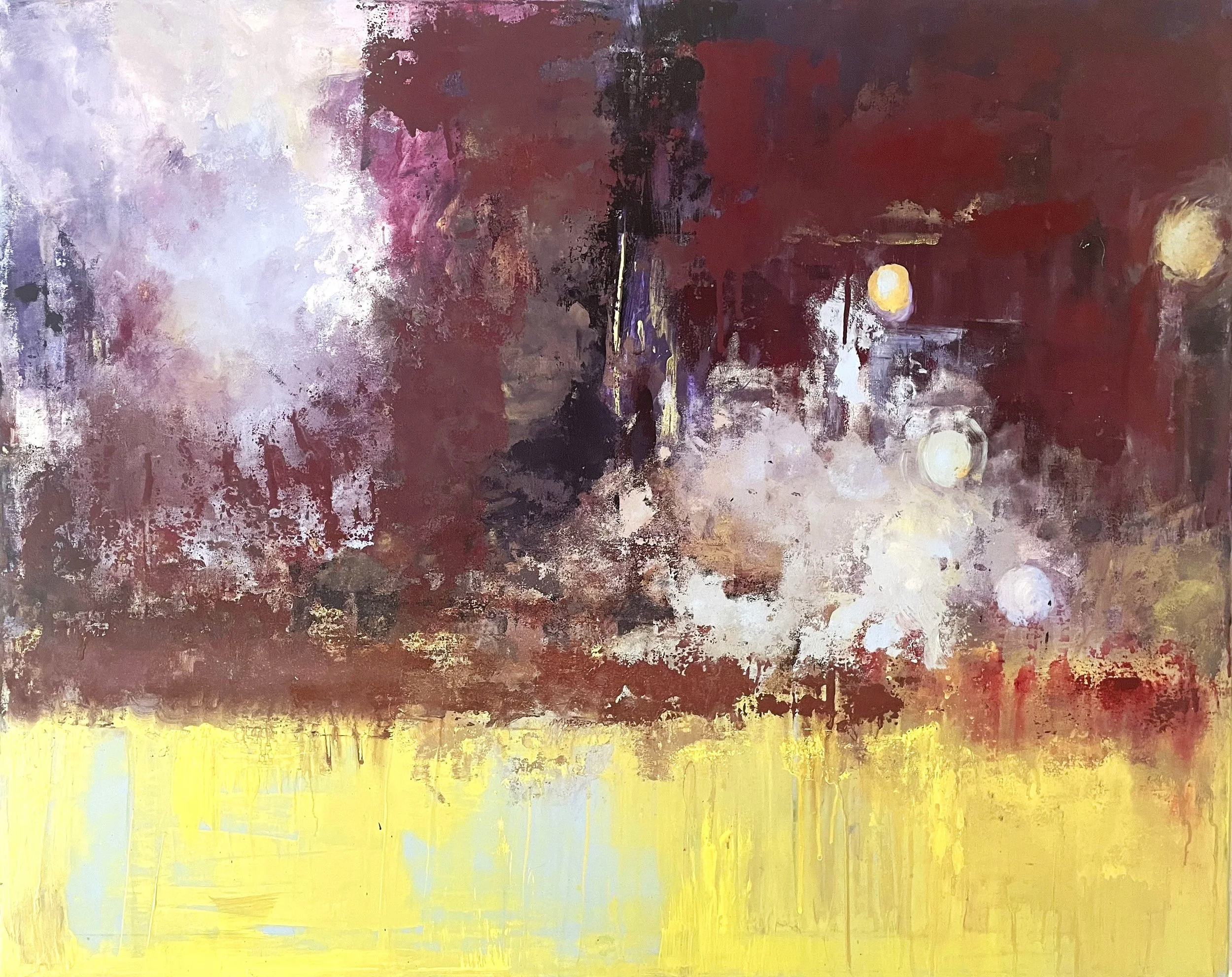 2.8: Abstract painting I; Pigments with acrylic medium on canvas; 80 x 100cm