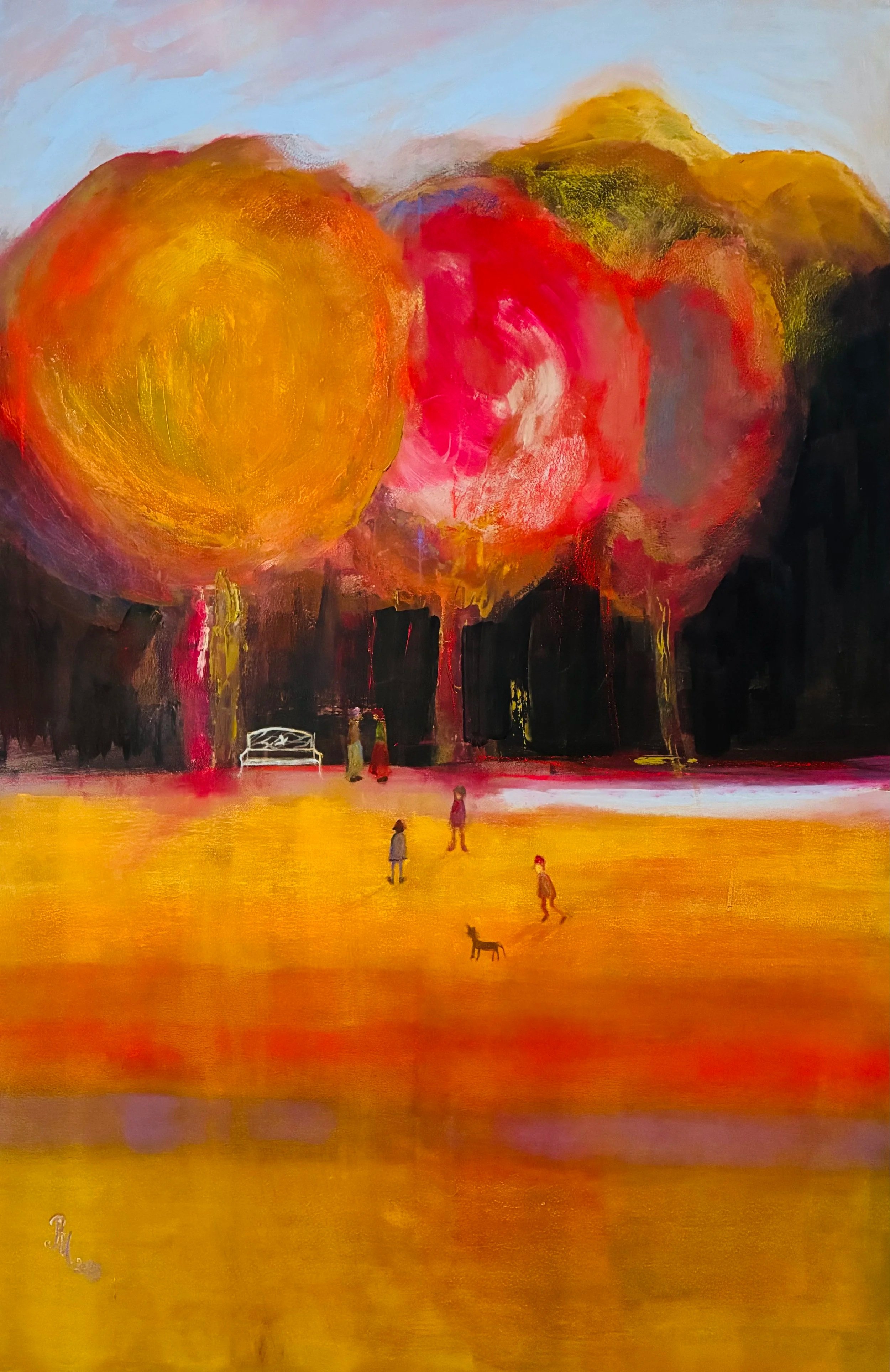2.10: Thinking of Lowry; Pigments with acrylic medium and pastel on canvas; 120 x 80cm