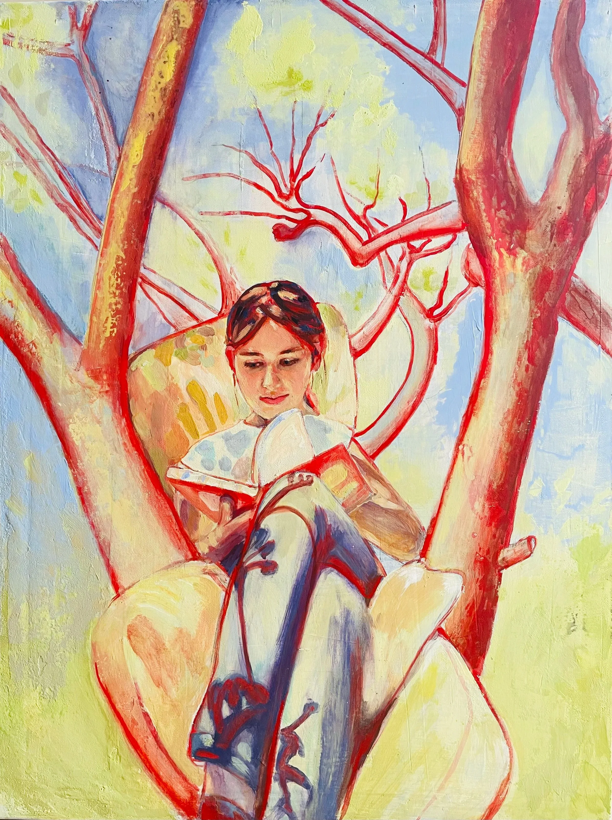 2.6: Joy in the Apple Tree i; Pigments with acrylic medium on canvas; 80 x 60cm