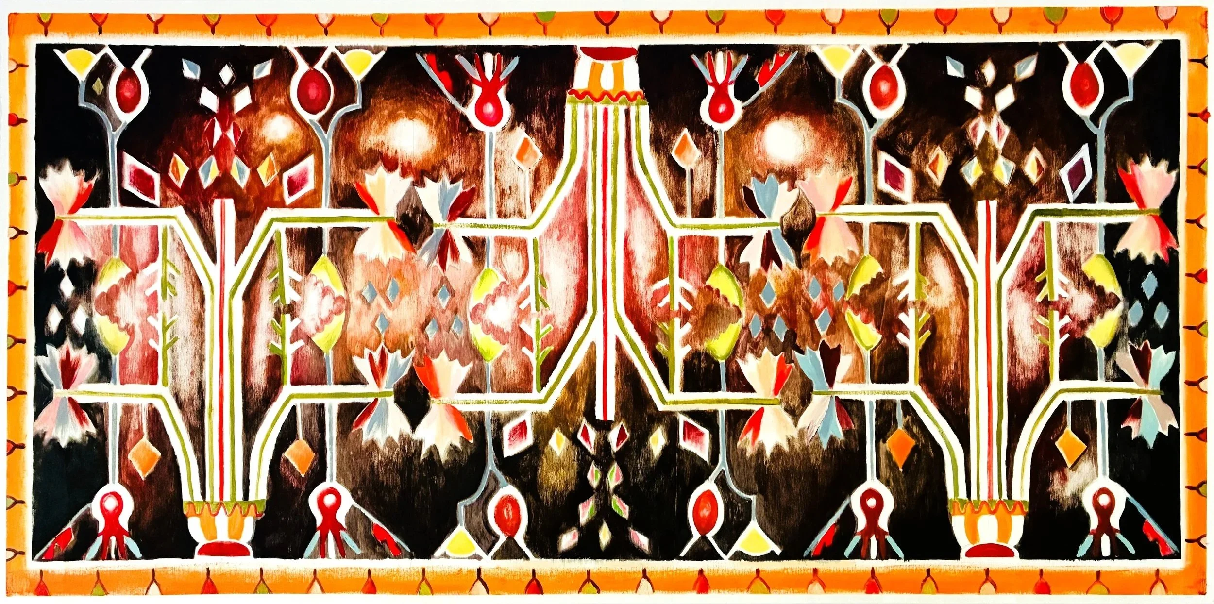 3.2: Romanian Carpet II; Oil on wood panel; 50 x 100cm