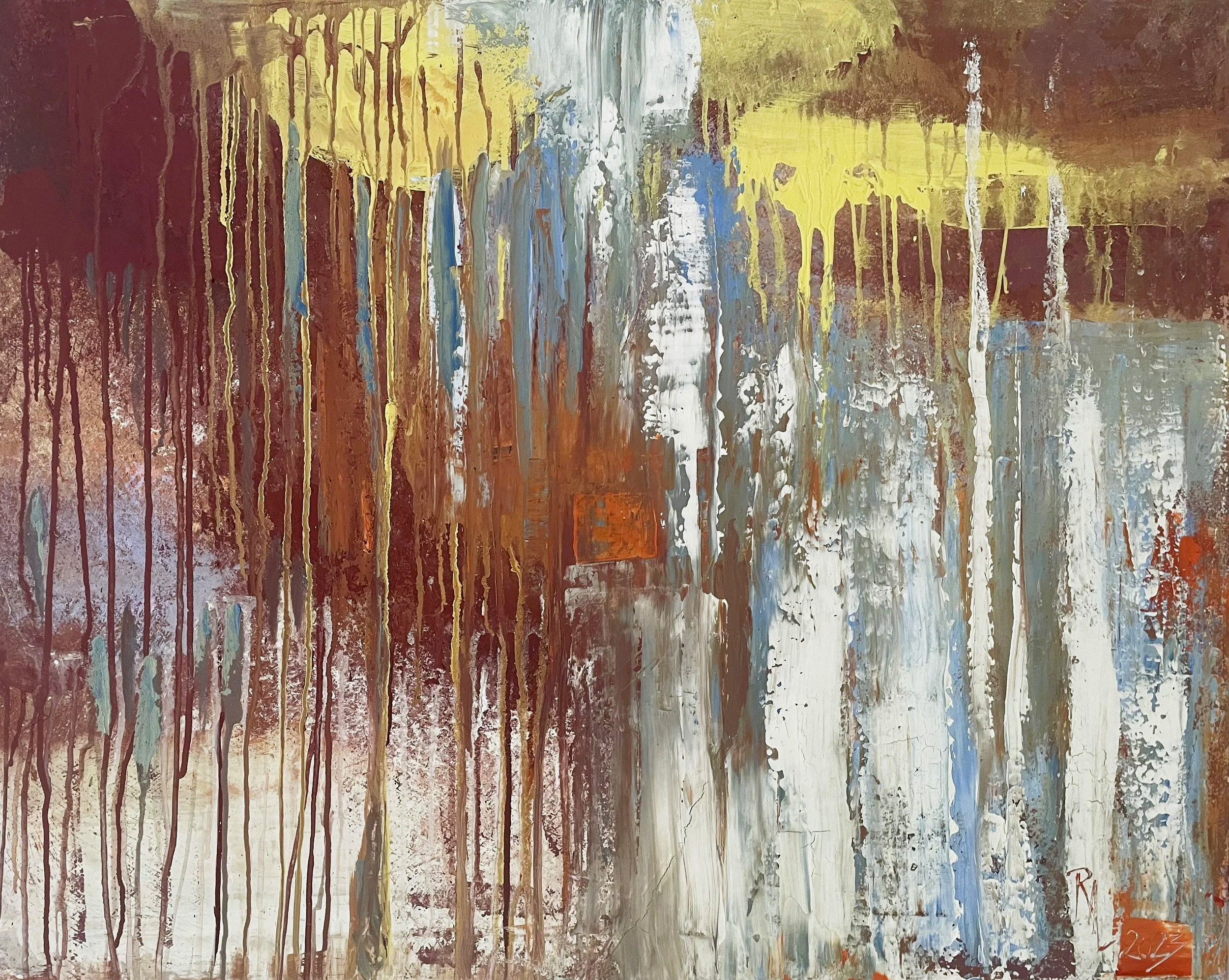 5.3: Rain in the Snow; Pigments with acrylic medium on canvas; 80 × 100cm