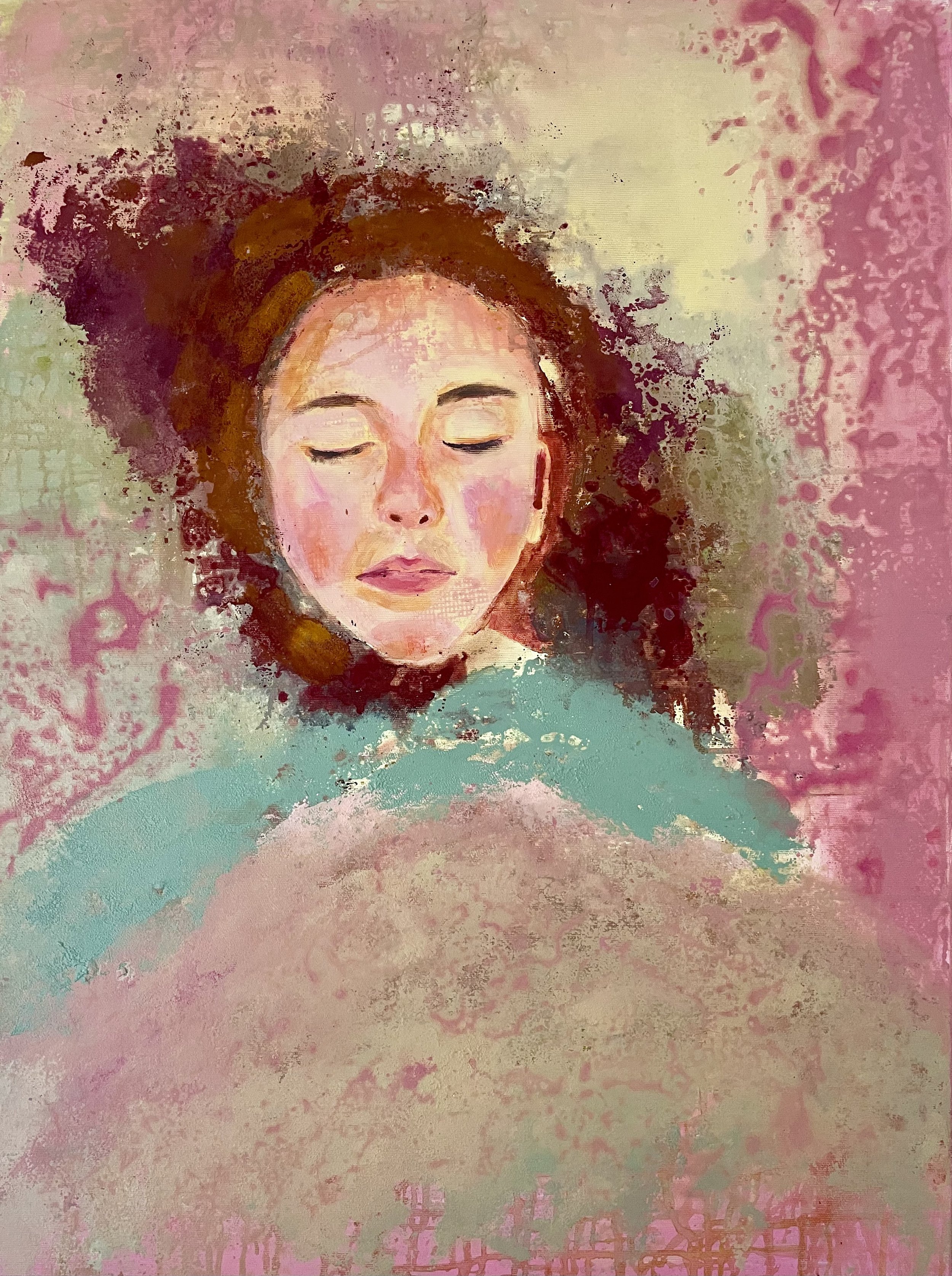 2.18: Sleeping girl; acrylic on canvas; 80 x 60cm