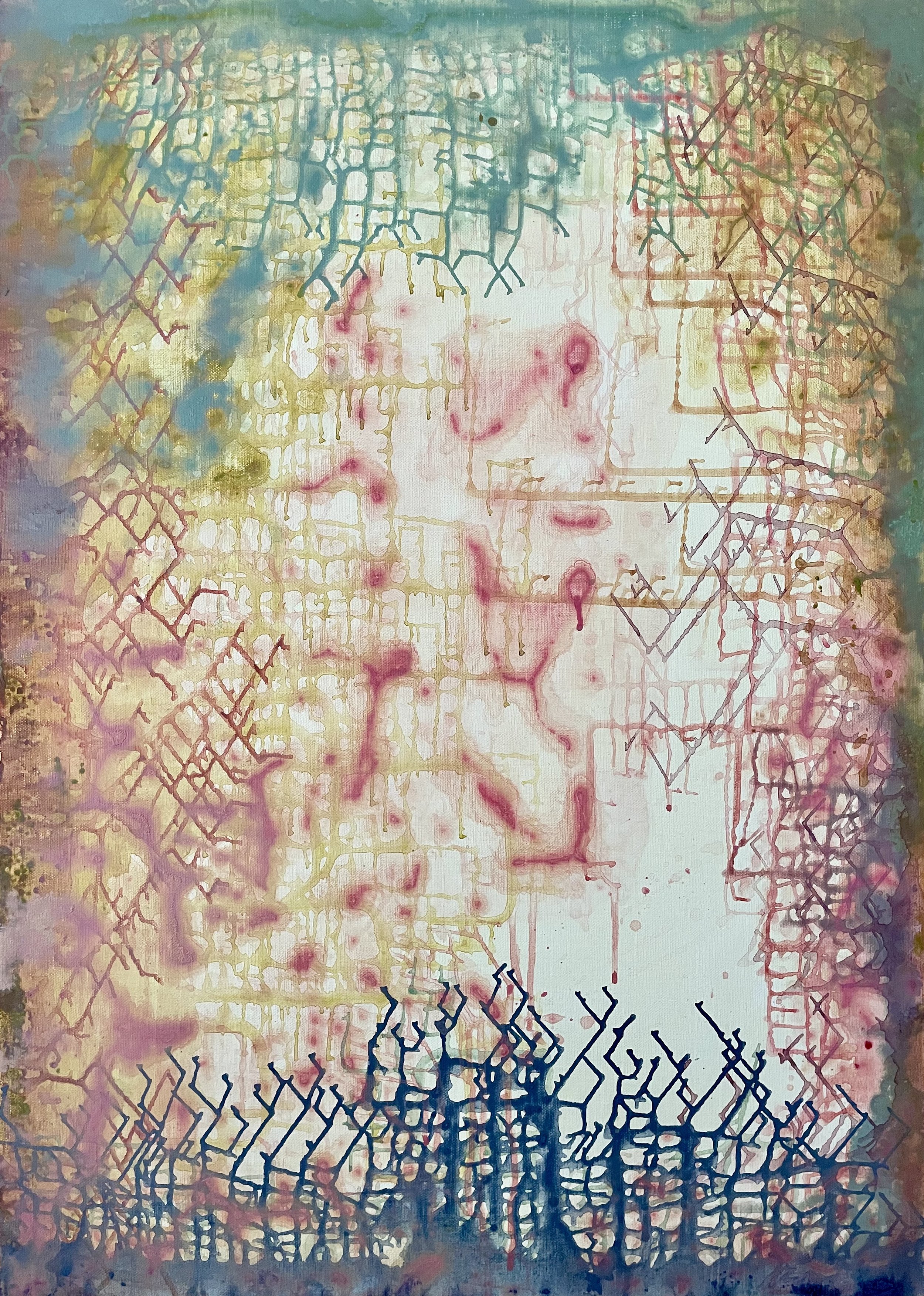 2.20: Colorful rug; Acrylic on canvas 50 x 70cm