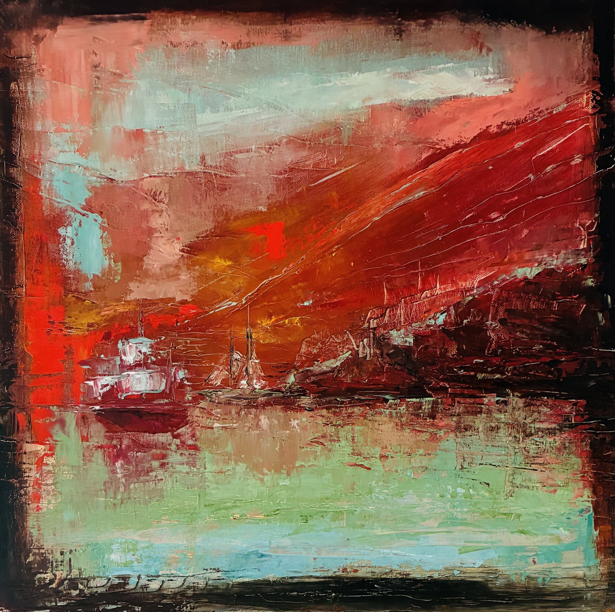 2.11: Sea at Sunset; oil on canvas; 50 x 50 cm