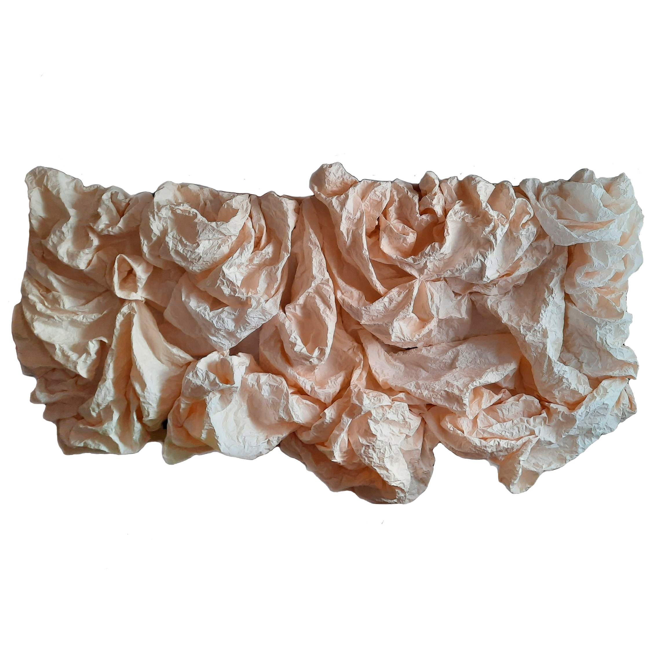A crumpled sheet of beige paper.