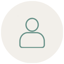 Simple outline of a person icon on a light background