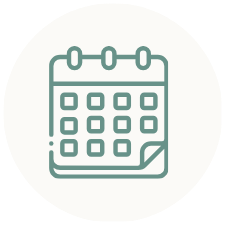 Icon of a calendar with a turned corner.