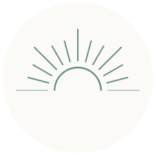 Minimalist sun icon with rays emanating from a semi-circle
