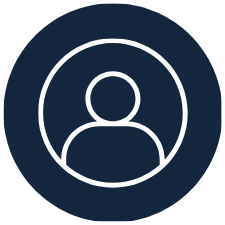 Generic user profile icon with a circular outline of a person's head and shoulders on a dark background.