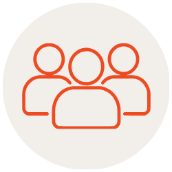 Icon of three people, representing a group or team.