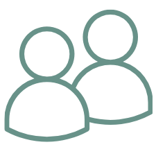 Outline icon of two people