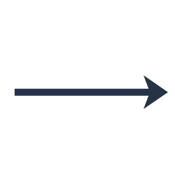 A black arrow pointing to the right with a blue outline.