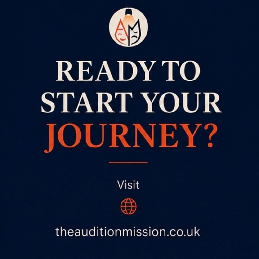 Ready to start your audition journey?

The Audition Mission is here to support you every step of the way.

Get in touch today via DM, email, or our website and let&rsquo;s get your journey started- theauditionmission.co.uk

#prepareperformprogress #m