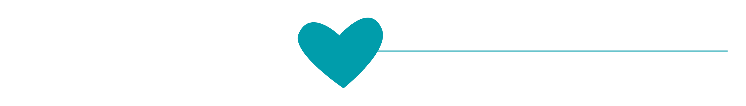 Text that reads 'With all my heart' with a teal heart symbol and a teal line underneath.
