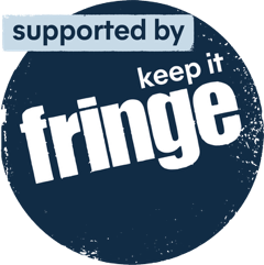 Supported by Keep It Fringe logo with dark blue background and white text.