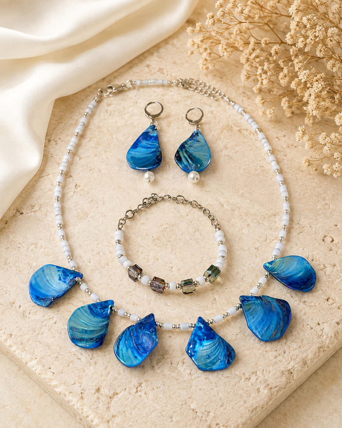 Ocean Elegance Blue Stone Jewelry Set