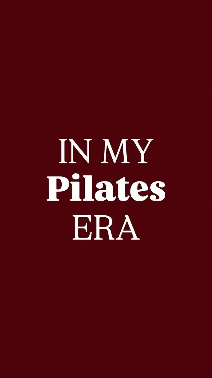 Tekst op een achtergrond die zegt: 'In My Pilates Era'.