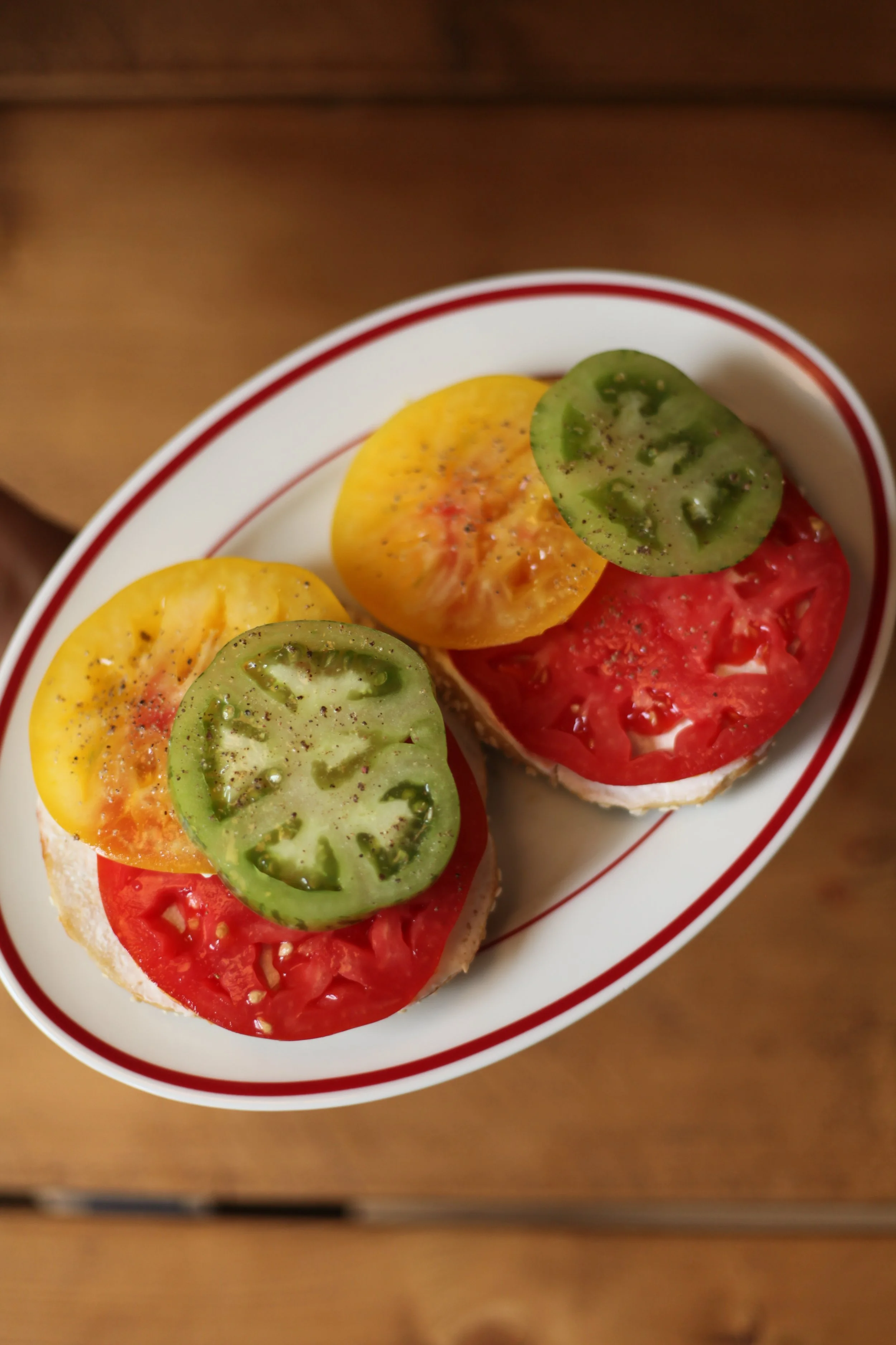 Seasonal Heirloom Tomato with Plain Schmear