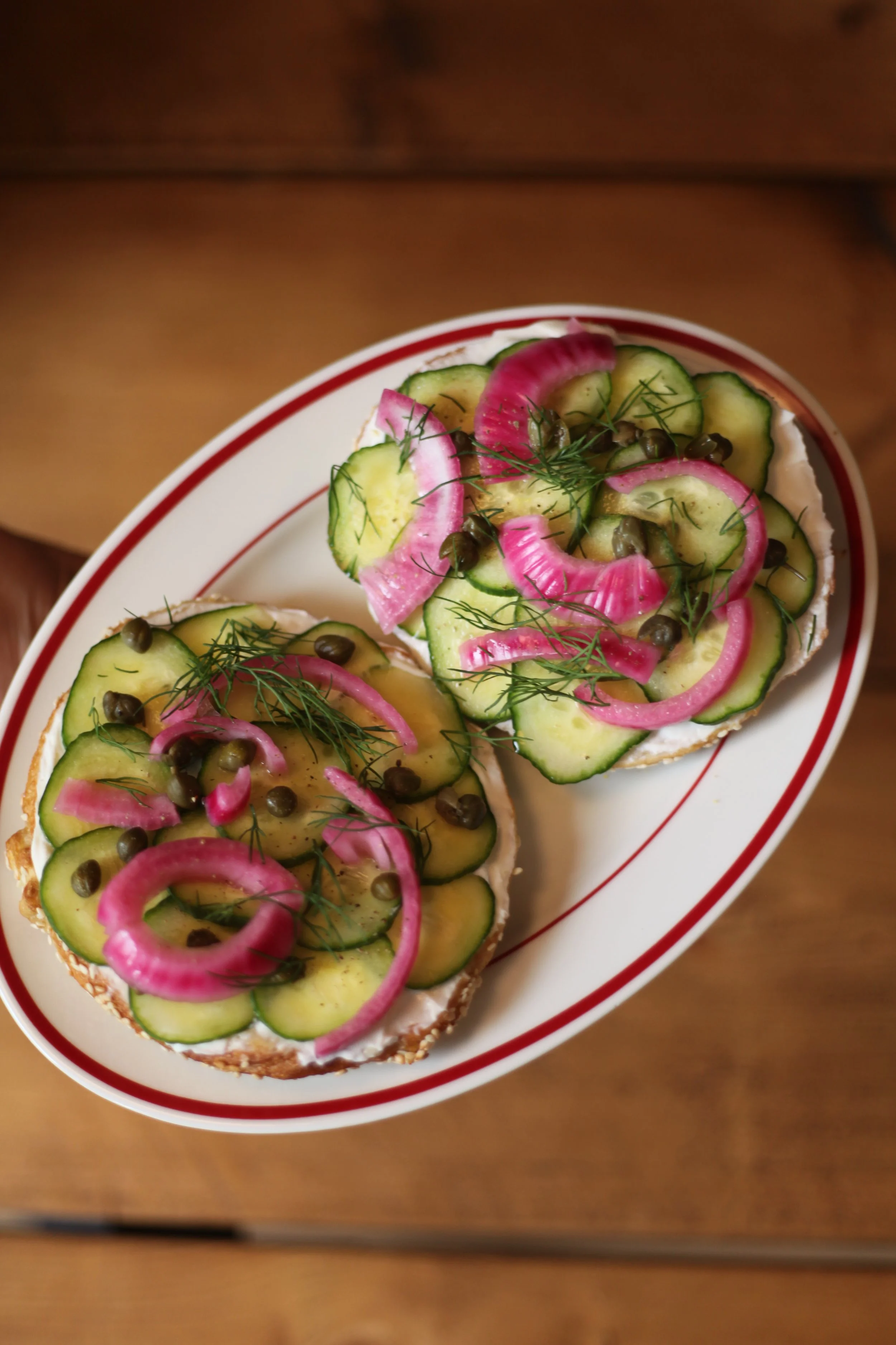 CTC - Cucumber, Pickled Onion & Capers with Plain Schmear