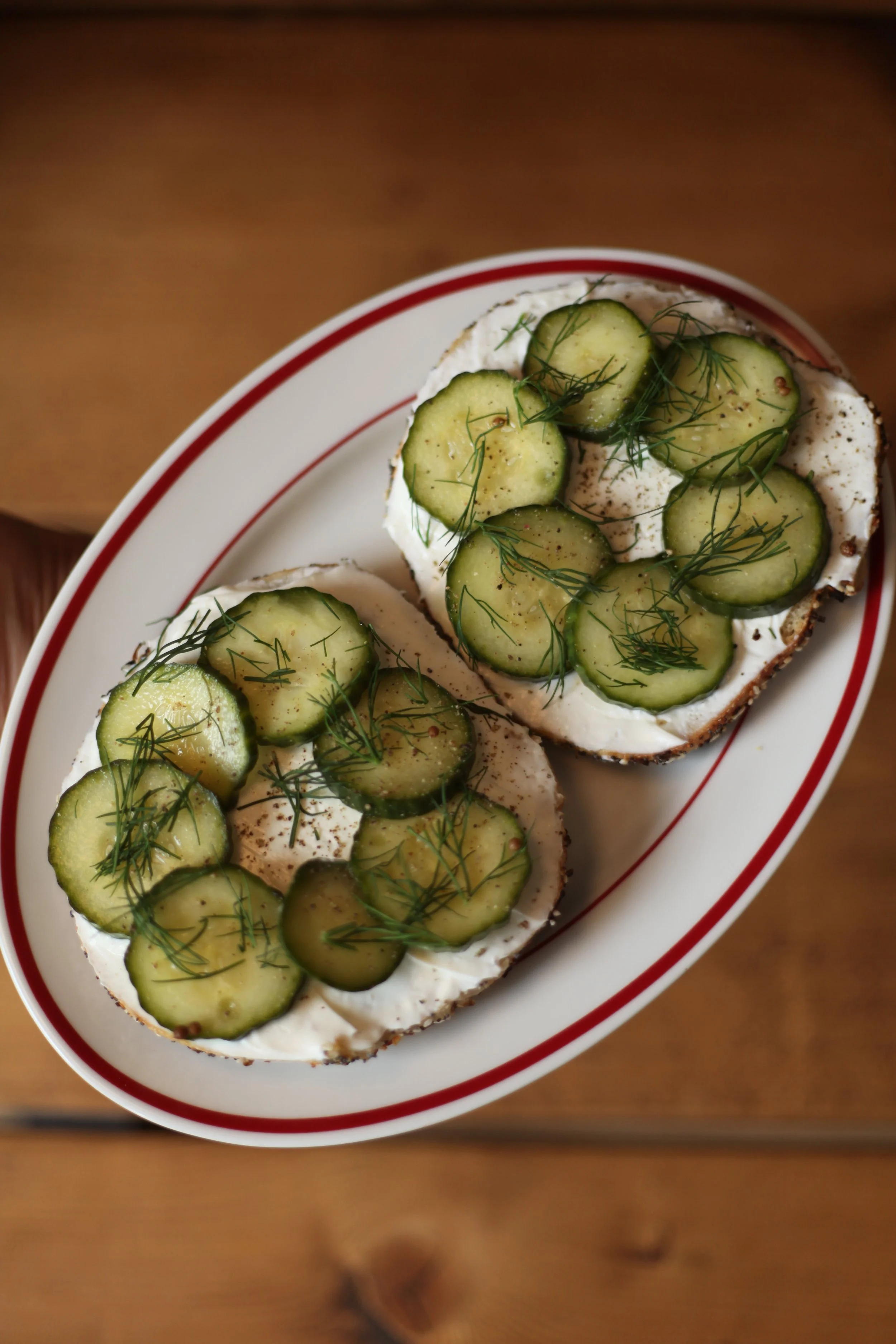 Dill Pickle with Plain Schmear