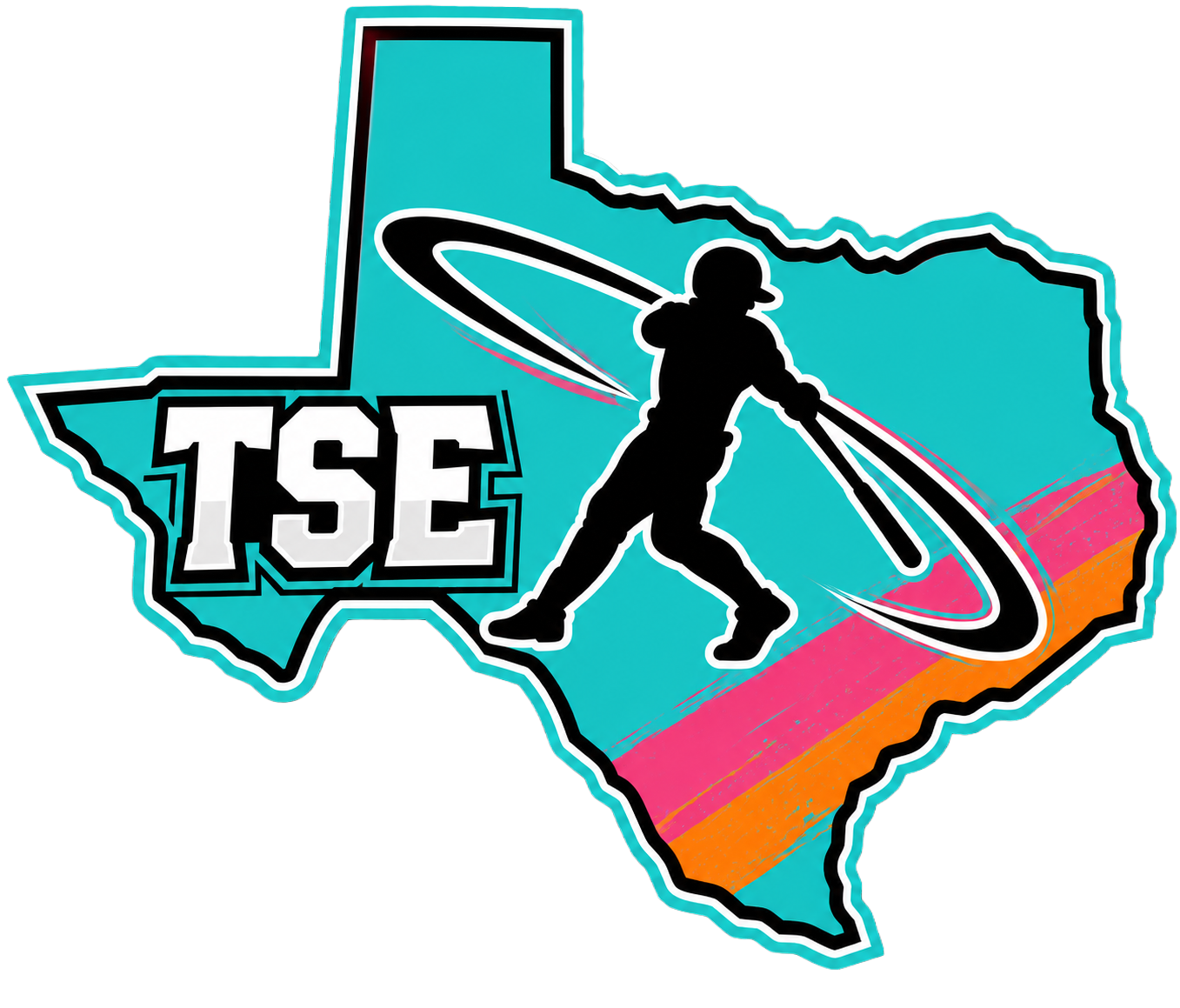 A logo featuring the outline of the state of Texas with a black silhouette of a person holding a long stick or spear, and the letters 'TSE' positioned to the left of the figure.