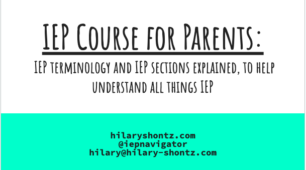 IEP Course: IEP Terminology+ IEP Sections Explained, To Help Understand IEPs